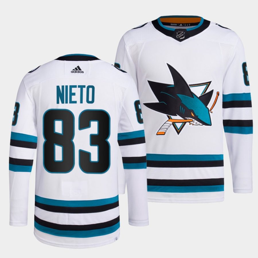 matt nieto sharks white 2022 23away primegreen authentic jersey