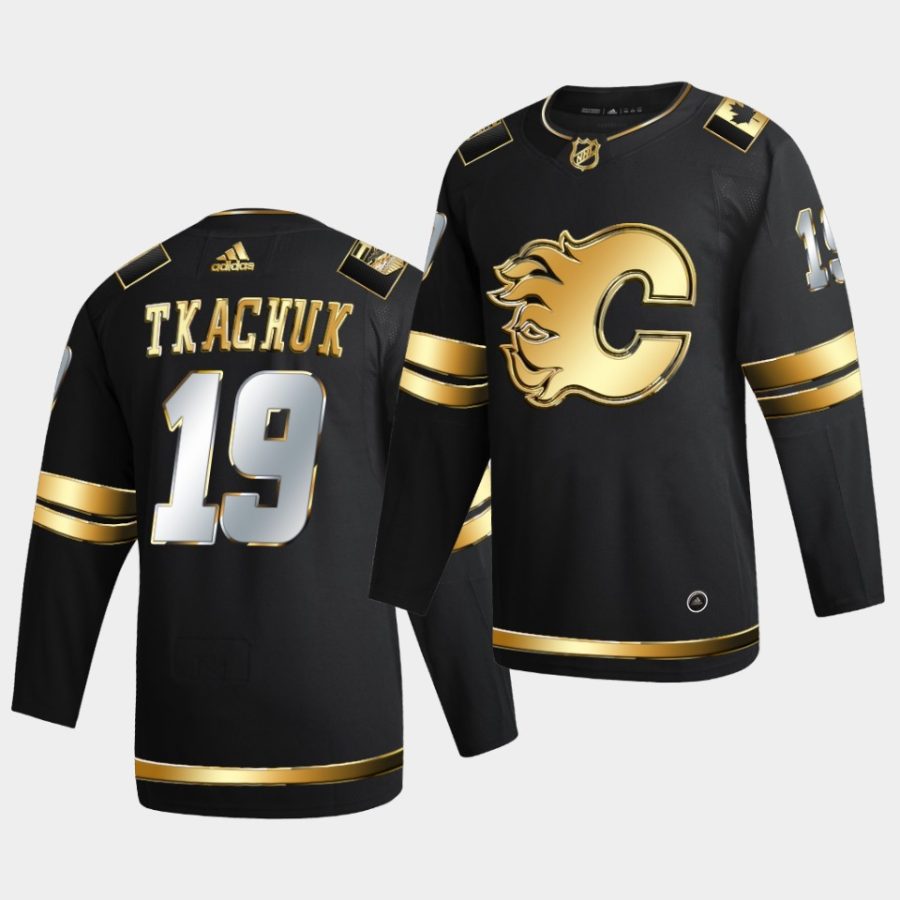 matthew tkachuk flames 2020 21 black golden edition limited authentic jersey