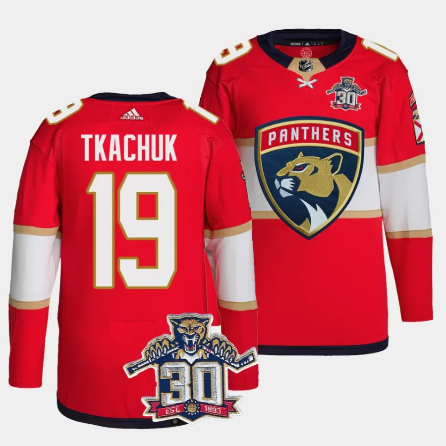 matthew tkachuk panthers red 30th anniversary authentic home primegreenjersey