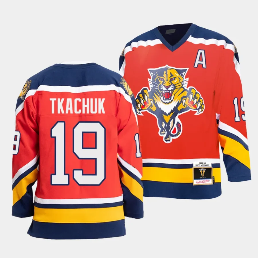 matthew tkachuk panthers red 95 96 authentic blue line jersey