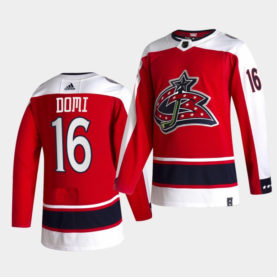 max domi blue jackets red 2021 reverse retro authentic jersey