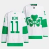 max domi maple leafs white 2024 st. patricks alternate primegreen authentic jersey