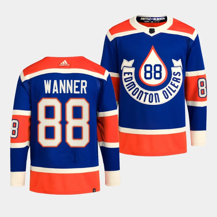 maximus wanner oilers royal 2023 nhl heritage classic primegreen authentic playerjersey