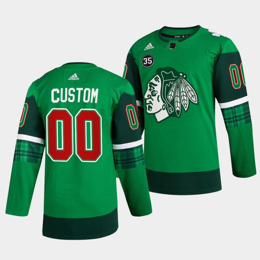 men blackhawks custom green st. patricks day jersey