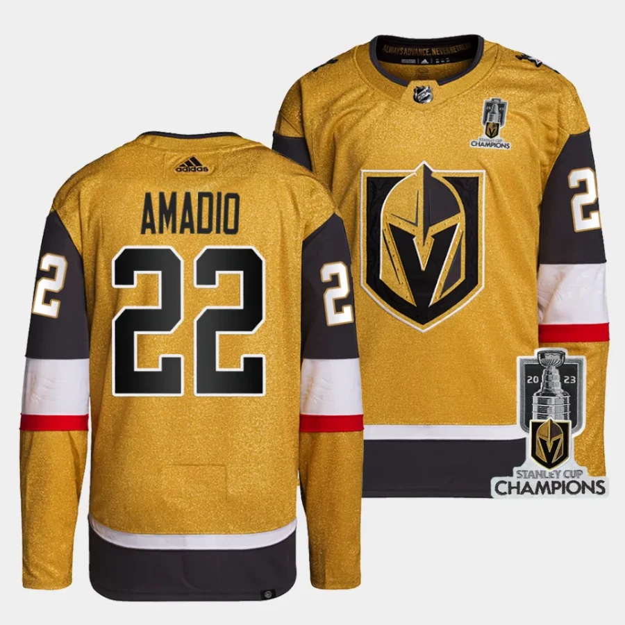 michael amadio vgk gold 2023 stanley cup champions authentic home jersey