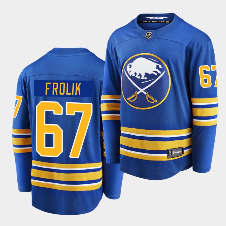 michael frolik sabres royal home breakaway player jersey