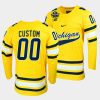 michigan wolverines custom 2022 frozen four maize ncaa hockey jersey