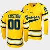 michigan wolverines custom college hockey maize replica jersey