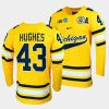 michigan wolverines luke hughes 2023 ncaa hockey tournament maize jersey