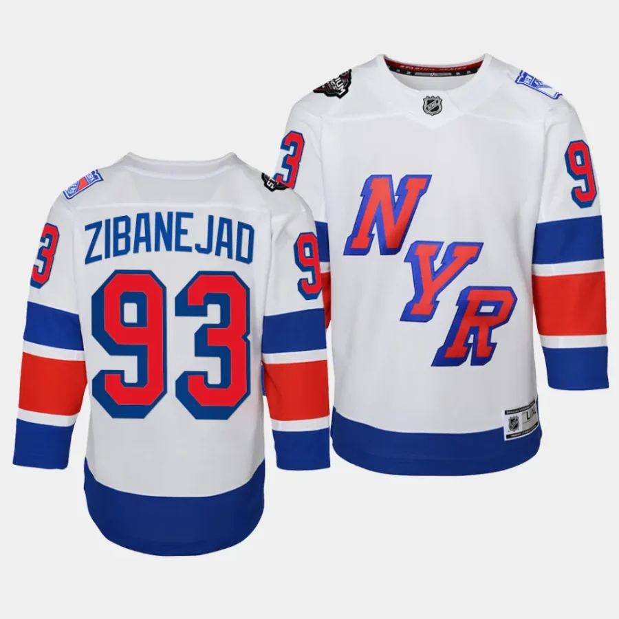 mika zibanejad rangers 2024 nhl stadium series youth white jersey