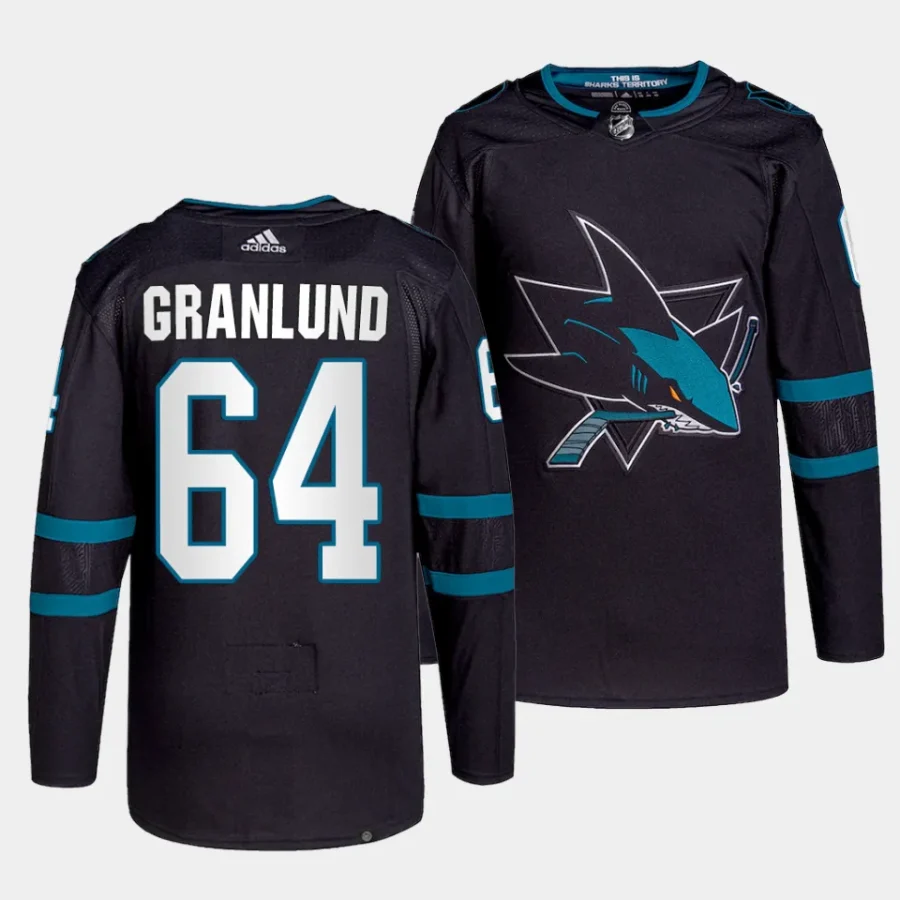 mikael granlund sharks black alternate authentic pro primegreenjersey