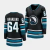 mikael granlund sharks black cali fin 3rd alternate women jerseys