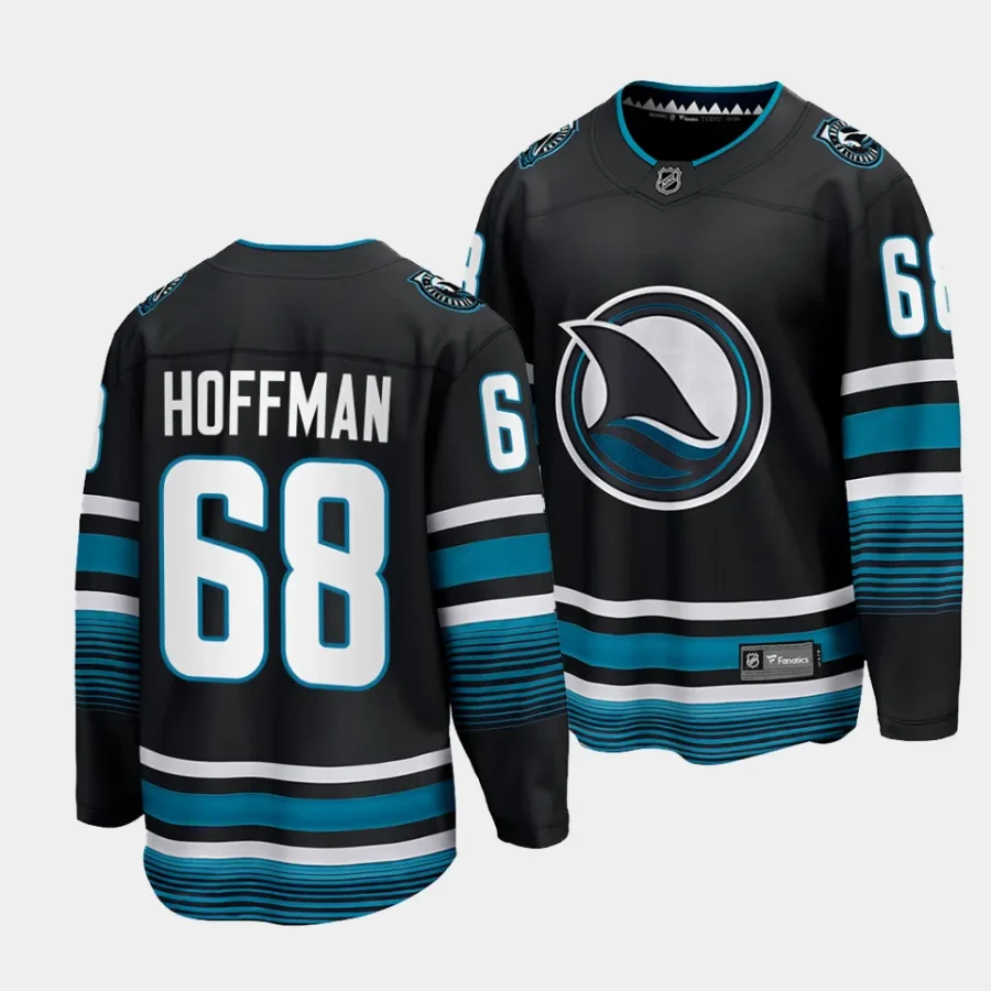 mike hoffman sharks black 2023 24cali fin 3rd alternate breakaway player jersey