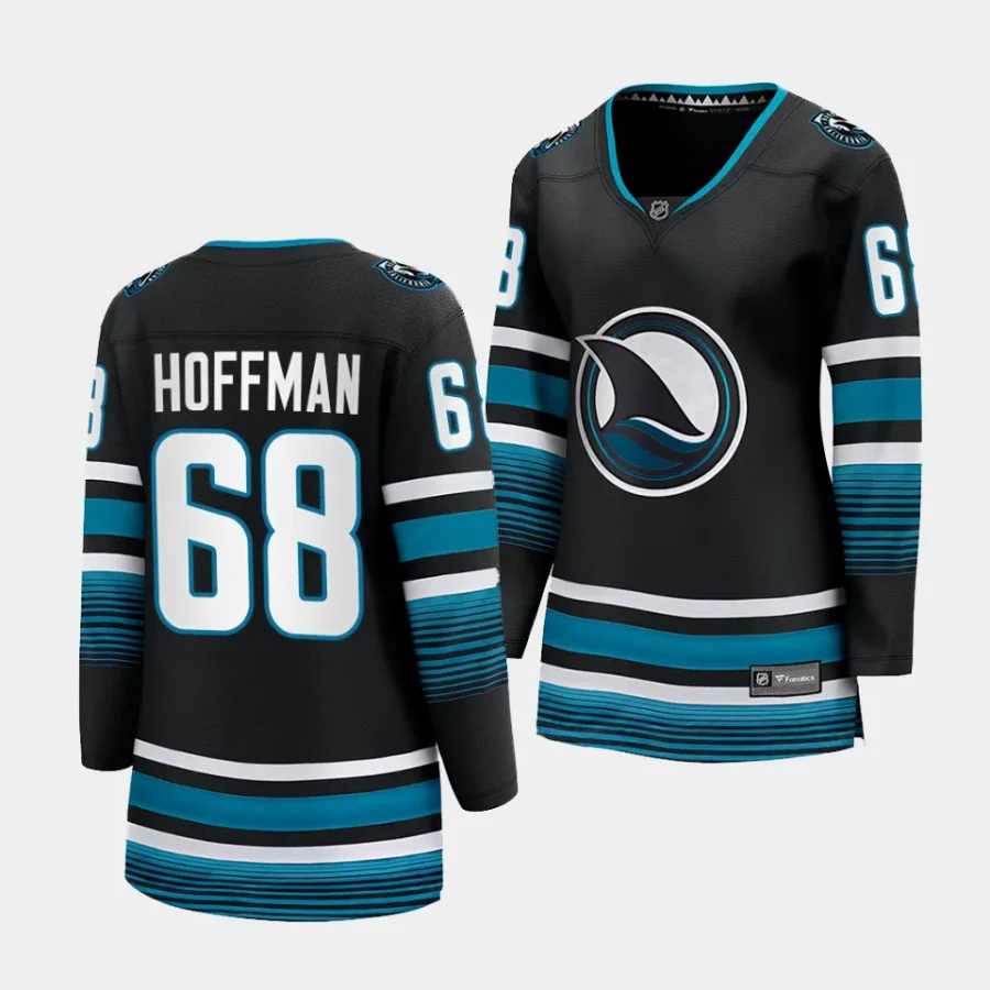 mike hoffman sharks black cali fin 3rd alternate women jerseys