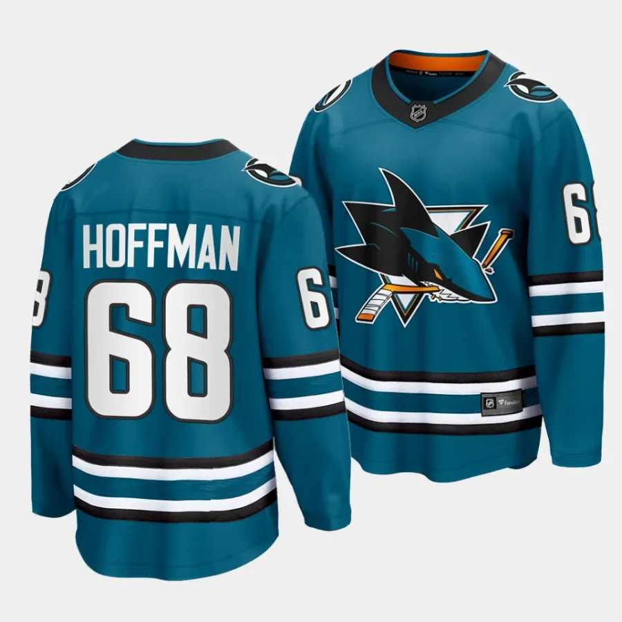 mike hoffman sharks teal home premier player jersey