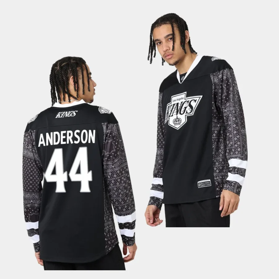 mikey anderson kings nhl bandana paisley black jerseys