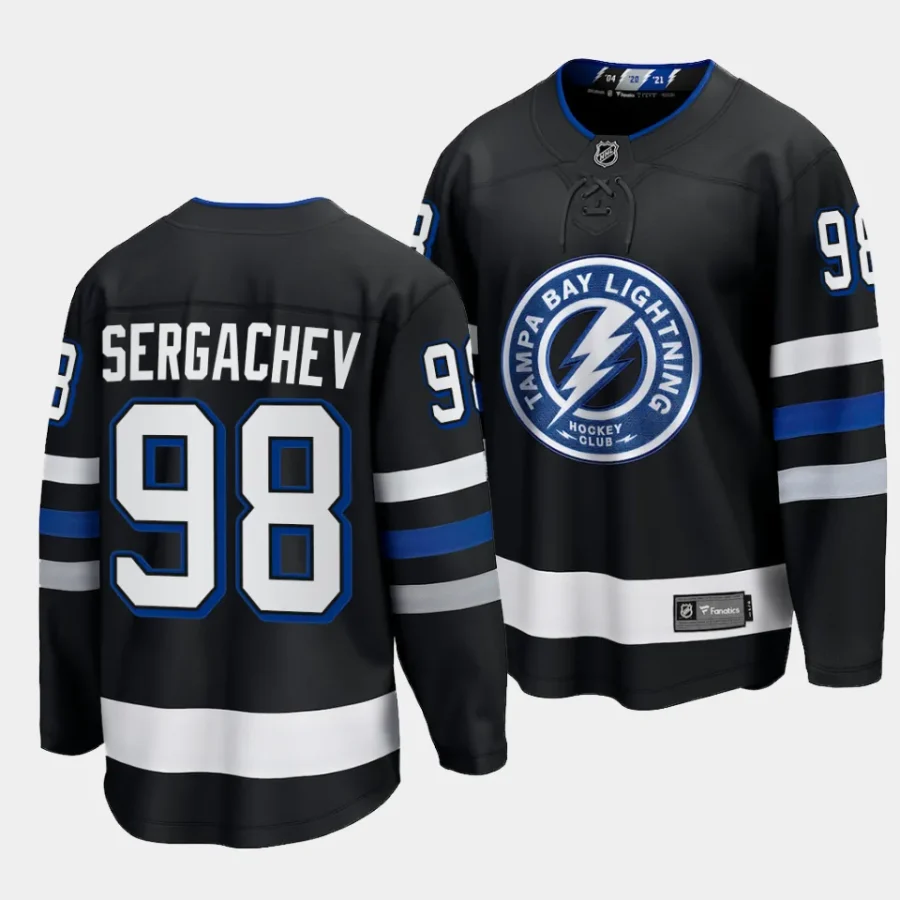 mikhail sergachev lightning black 2023 24alternate premier breakaway jersey