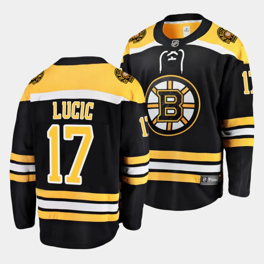 milan lucic bruins black home breakaway player jersey