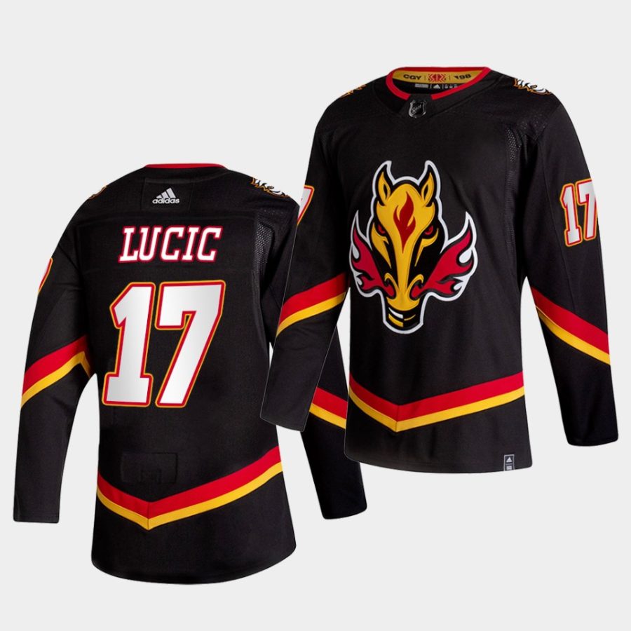 milan lucic flames black 2021 reverse retro special edition authentic jersey