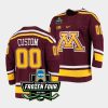 minnesota golden gophers custom 2022 frozen four maroon road jersey