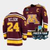 minnesota golden gophers jaxon nelson 2023 ncaa frozen four maroon ice hockey jersey