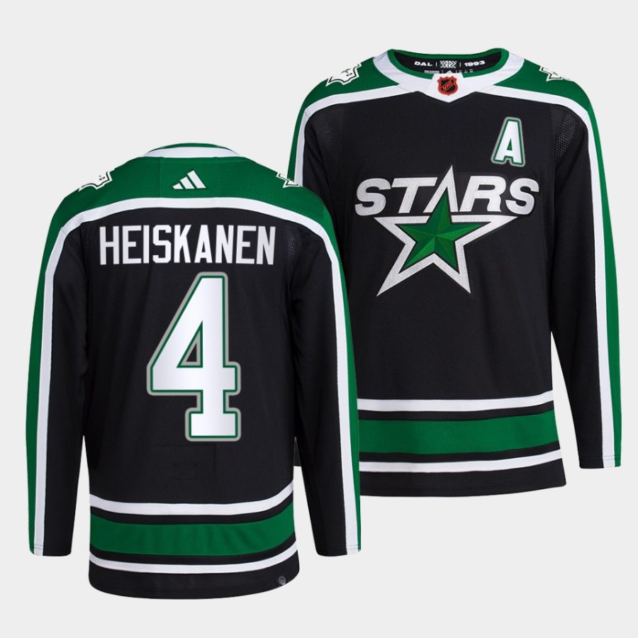 miro heiskanen stars black 2022reverse retro 2.0 authentic pro primegreenjersey