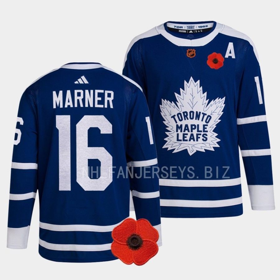 mitch marner maple leafs blue 2022canadian remembrance day lest we forget retrojersey