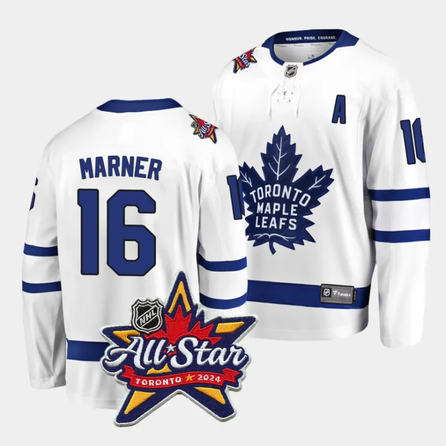 mitch marner maple leafs white 2024 nhl all star patch away jersey