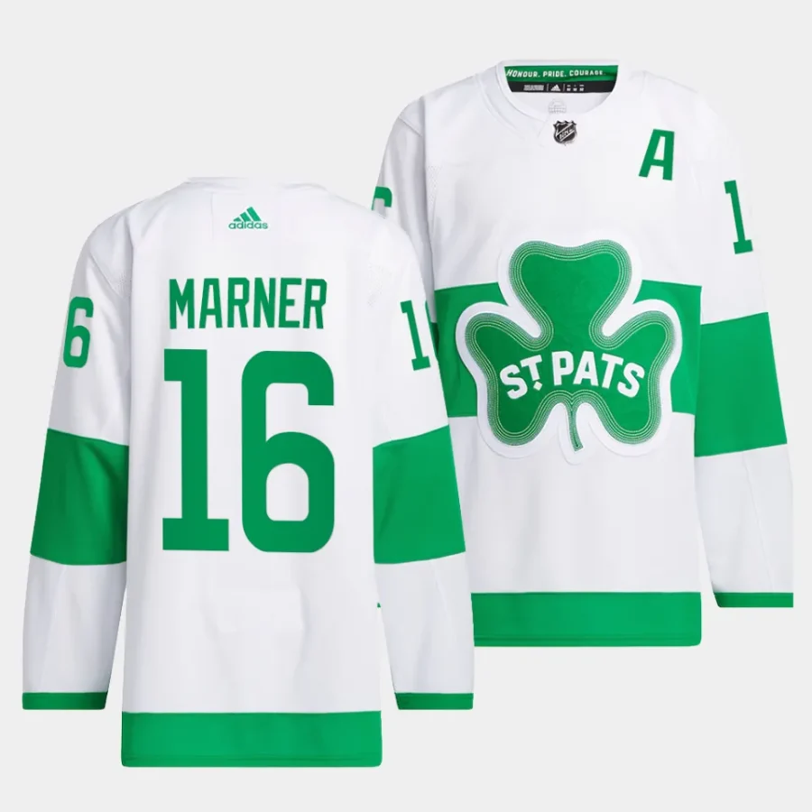 mitch marner maple leafs white 2024 st. patricks alternate primegreen authentic jersey