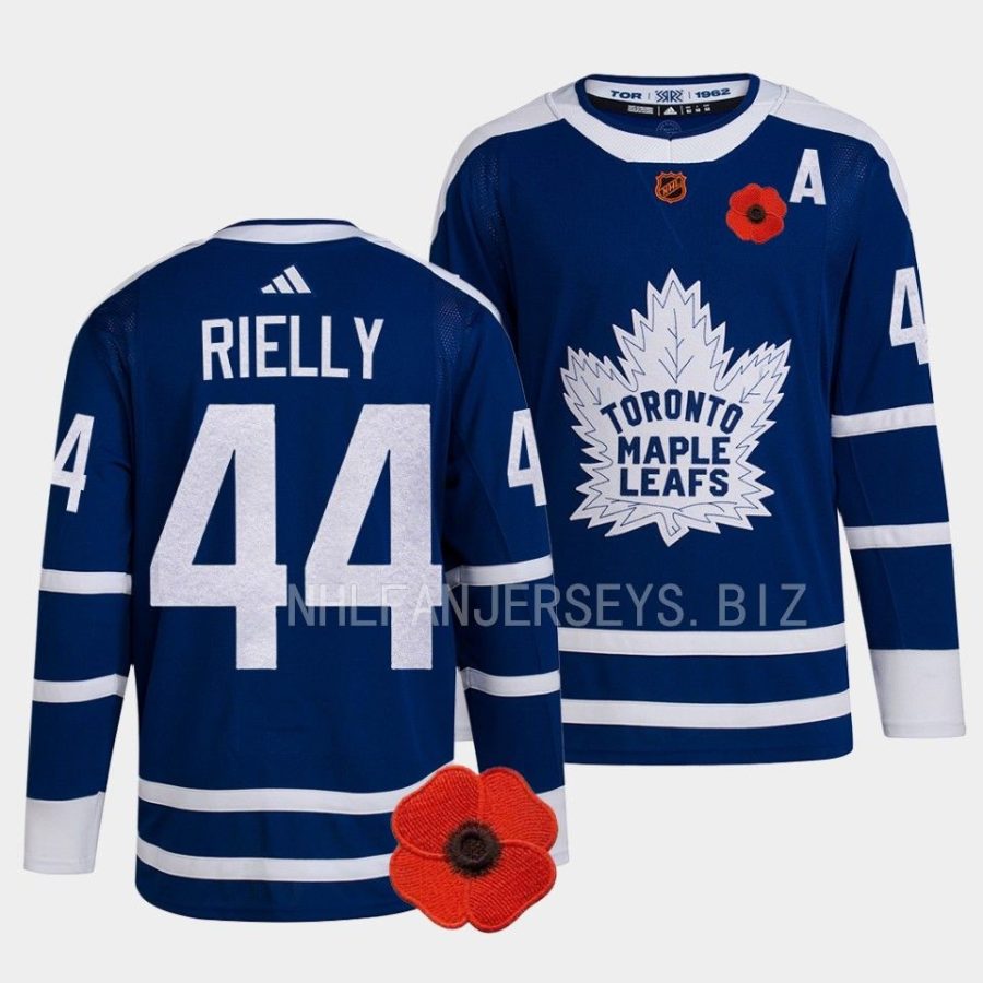 morgan rielly maple leafs blue 2022canadian remembrance day lest we forget retrojersey