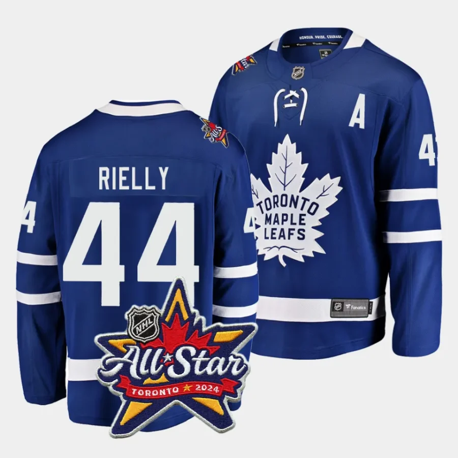 morgan rielly maple leafs royal 2024 nhl all star patch home jersey