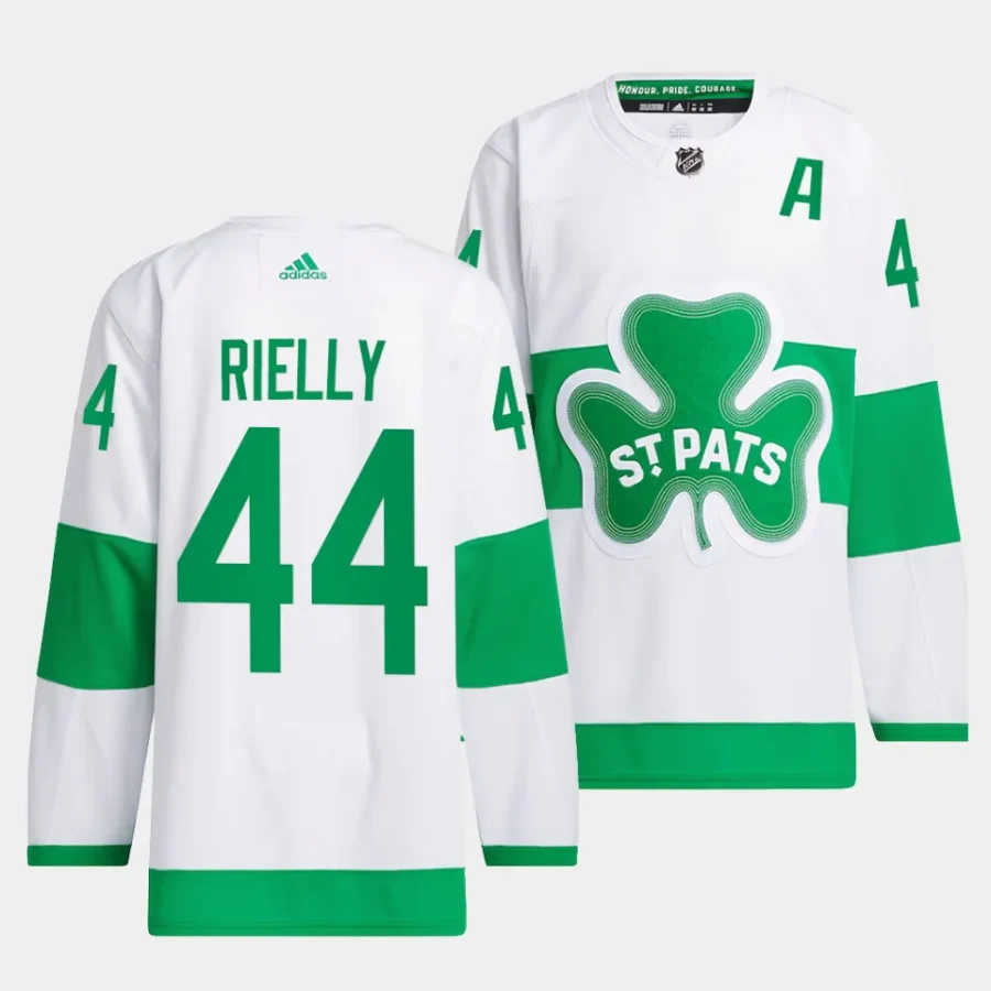 morgan rielly maple leafs white 2024 st. patricks alternate primegreen authentic jersey