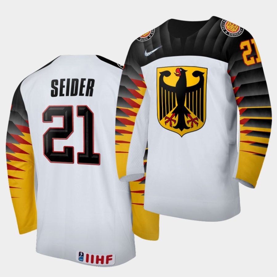 moritz seider germany 2020 iihf world junior ice hockey white jersey