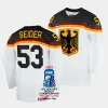 moritz seider germany 2023 iihf world championship home white jersey