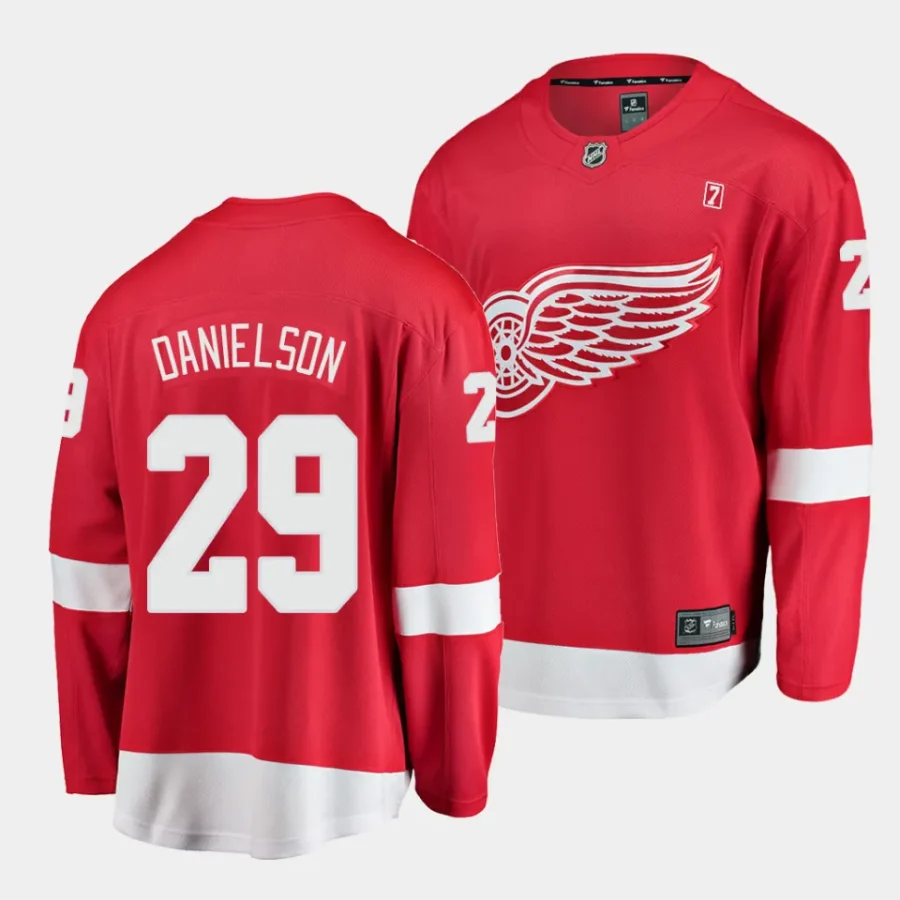 nate danielson red wings red home 2023 nhl draft breakaway playerjersey