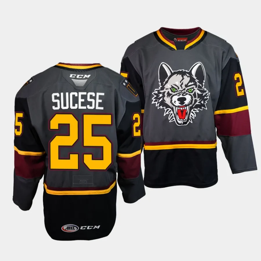 nate sucese chicago wolves ahl storm alternate grey 30th season jersey