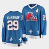 nathan mackinnon quebec nordiques heritage vintage blue jersey