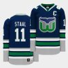 navy carolina hurricanes sideline jordan staal jersey