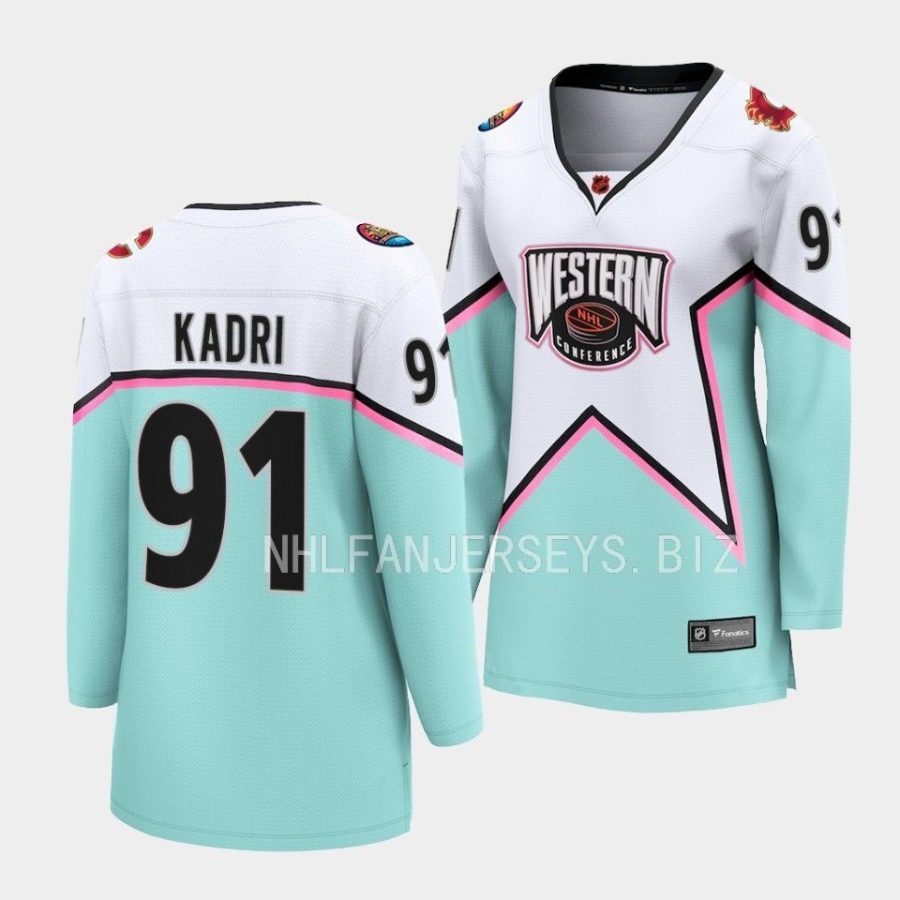 nazem kadri flames white 2023 nhl all star women jerseys