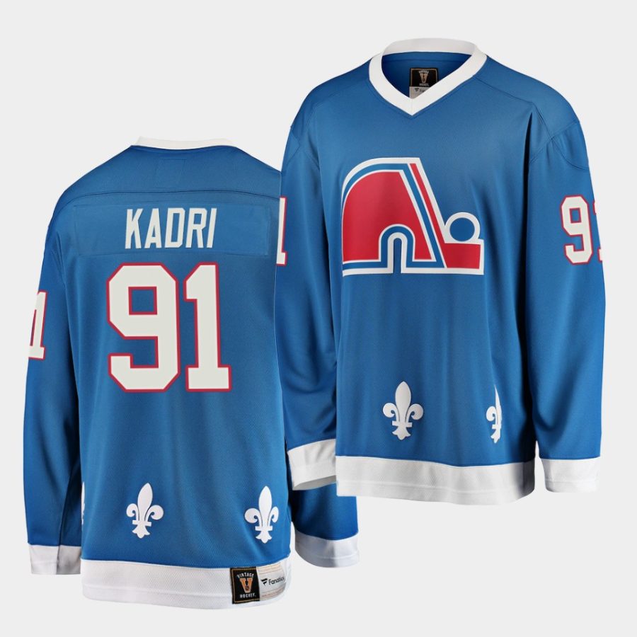 nazem kadri quebec nordiques heritage vintage blue jersey