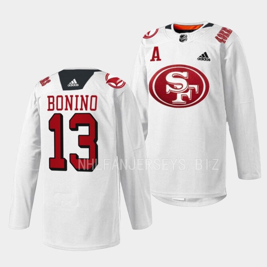 nick bonino sharks specialty warm up 202249er mash up white jersey