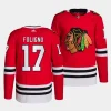 nick foligno blackhawks red home primegreen authentic projersey