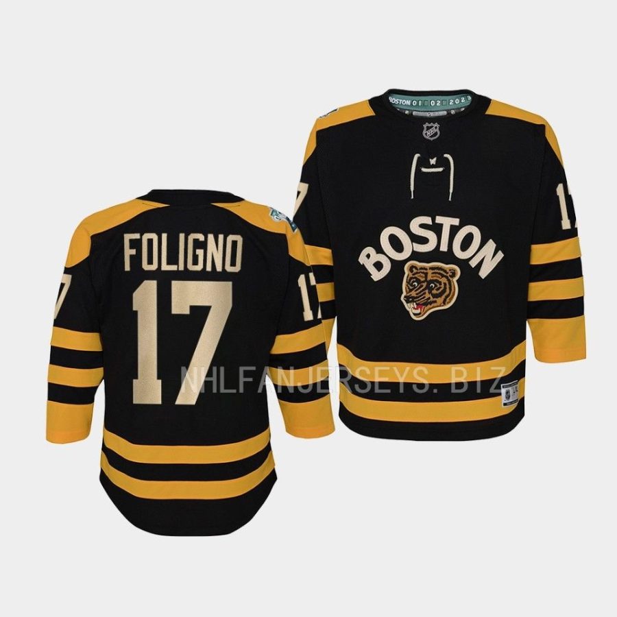 nick foligno bruins 2023 winter classic youth black jersey