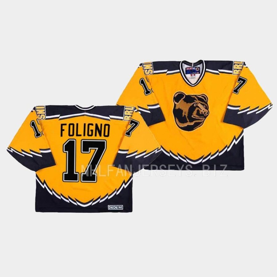 nick foligno bruins gold throwback replica jersey