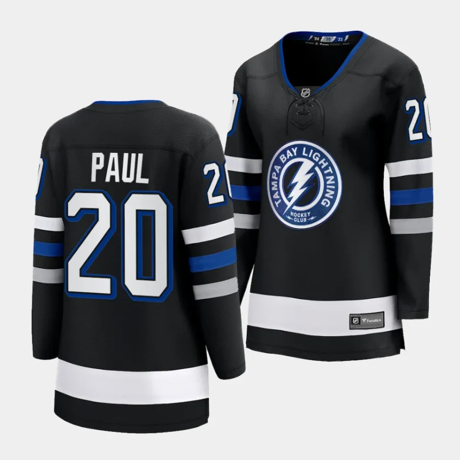 nick paul lightning black alternate women jerseys