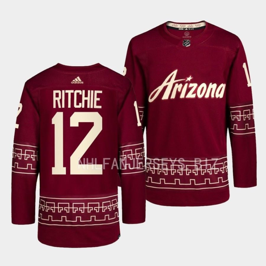 nick ritchie coyotes garnet 2022 23desert night alternate primegreen authentic jersey