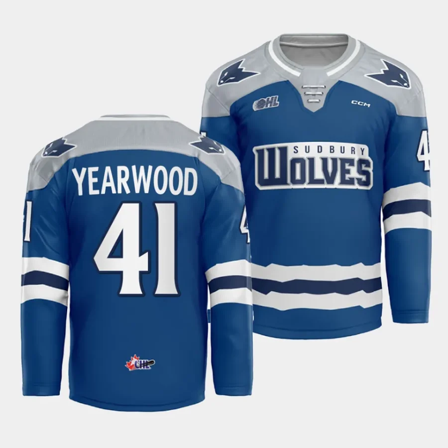 nick yearwood sudbury wolves blue 2023 24futuristic alternate ohl replica jersey