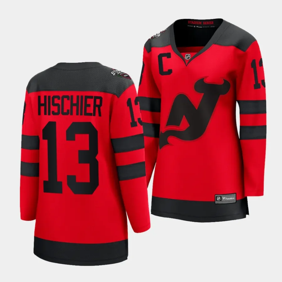 nico hischier devils red 2024 nhl stadium series women jerseys