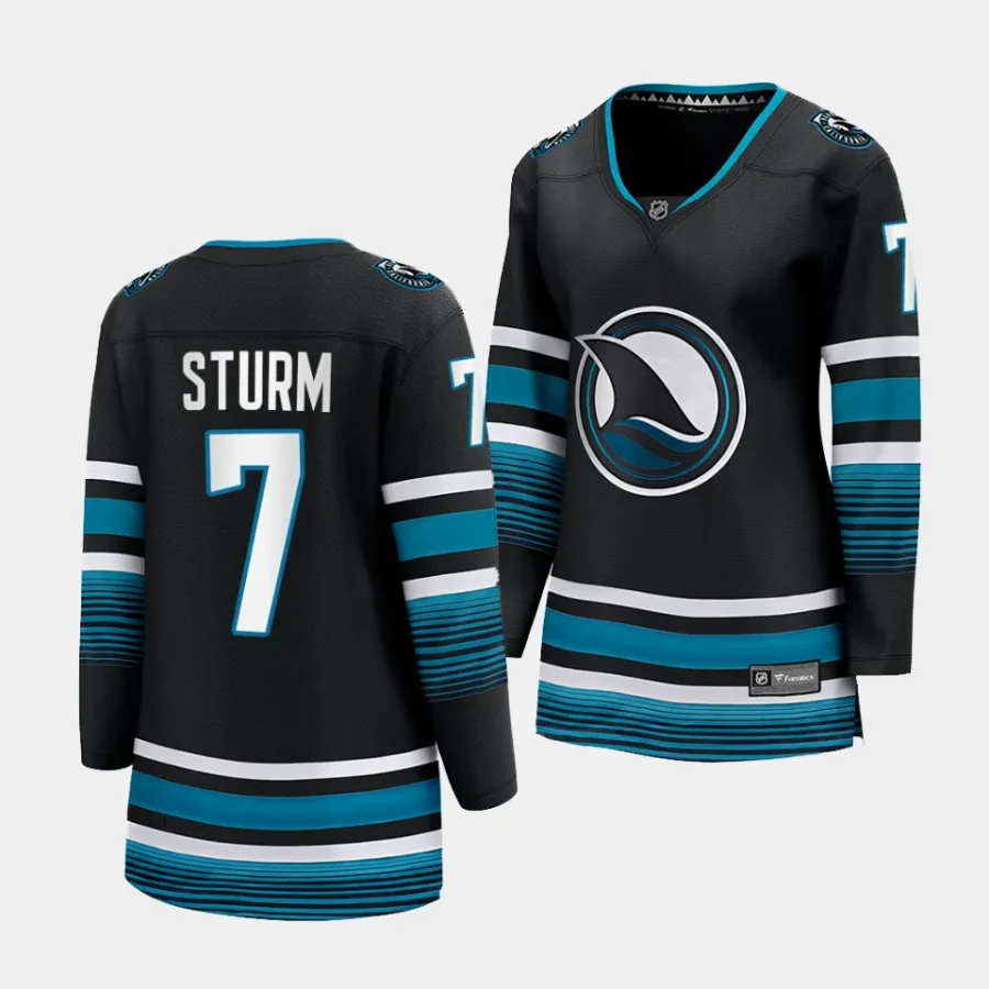 nico sturm sharks black cali fin 3rd alternate women jerseys