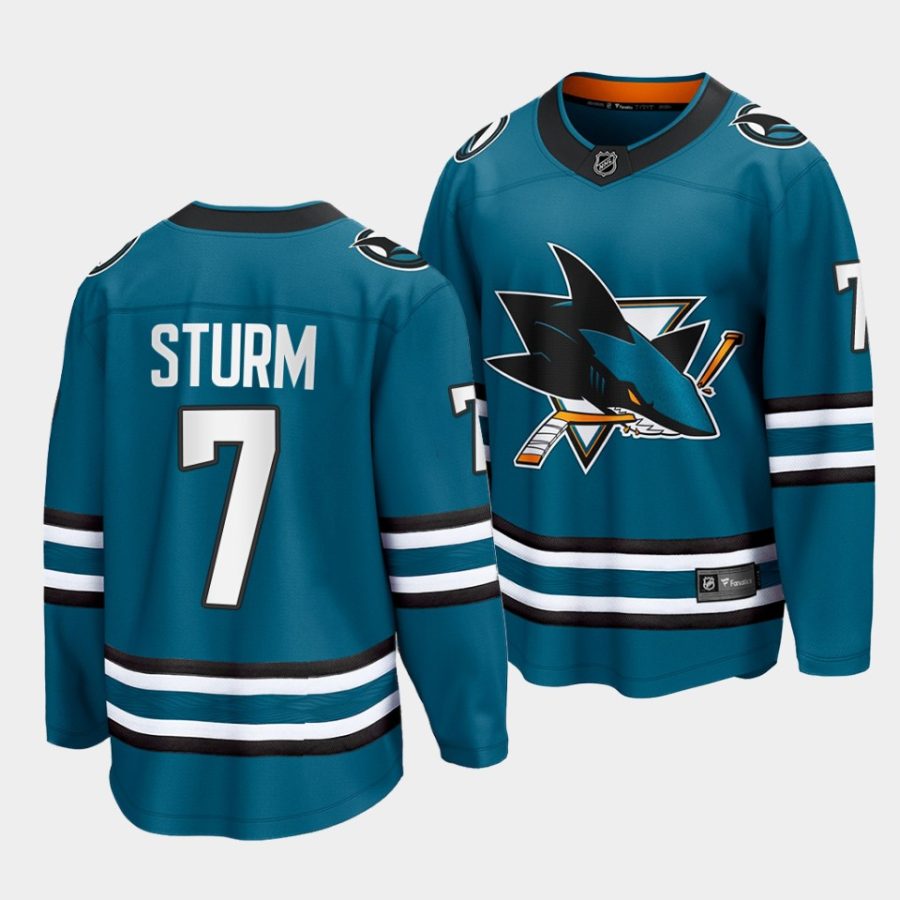 nico sturm sharks teal 2022 23home the evolve jersey